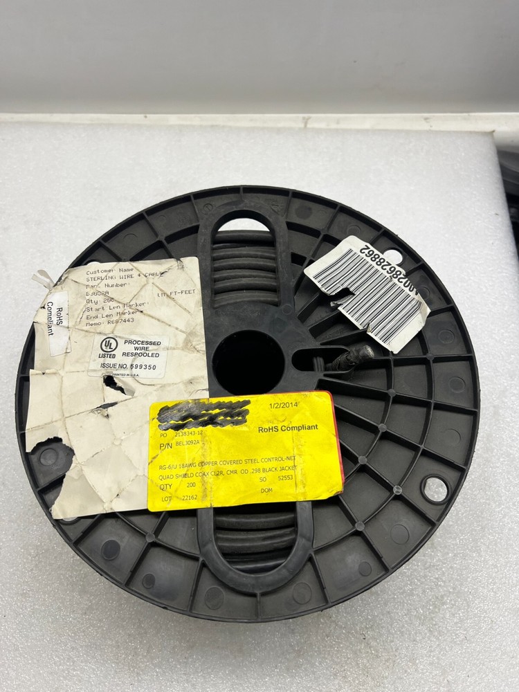 175ft Belden 3092A RG-6/U Type 75C Quad Shield 1C18 Controlnet Cable E108998 New