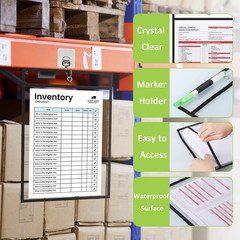 25 Pack Job Ticket Holders 10X13 Inches-Dry Erase Pockets Sleeves Shop Ticket…