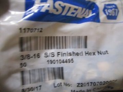 3/8″-16 18-8 Stainless Steel Finished Hex Nut QTY 650