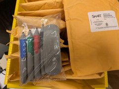 New Genuine Replacement Set: Smart Board Pens and eraser, red blue black green