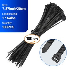 100x BLACK CABLE ZIP TIES Heavy Duty UV Resistant UL 6” 8” 10”