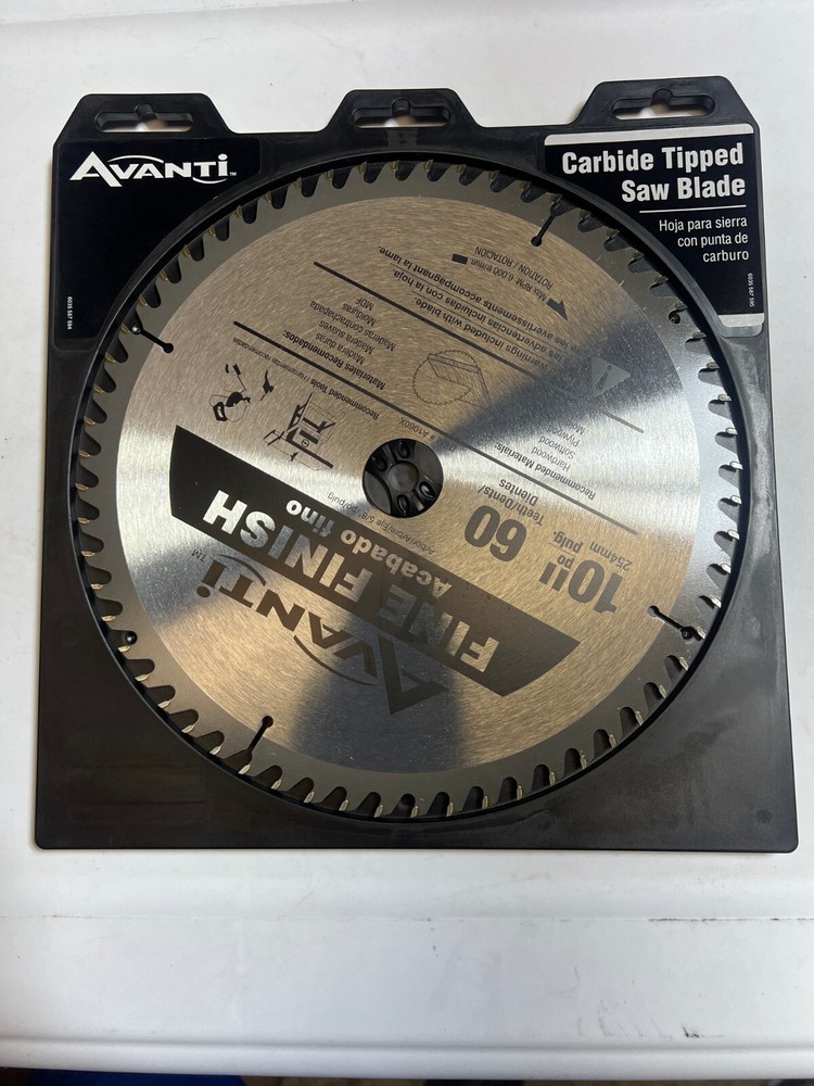 NEW, Avanti A1060X 10″ 60 Teeth Fine Finish Saw Blade, Carbide Tipped. FREE S&H