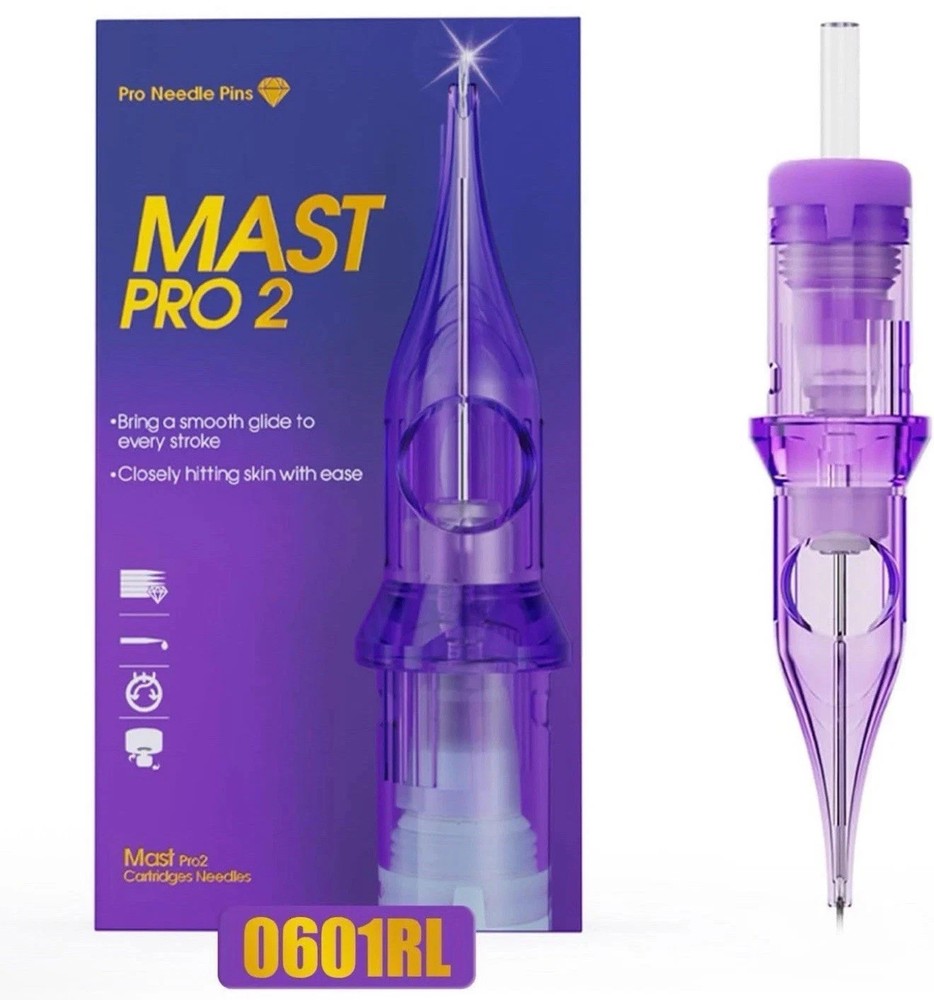 Mast Pro 2 Tattoo Cartridges for Super Artists, 20 Count Pro Needle Pins 0601RL