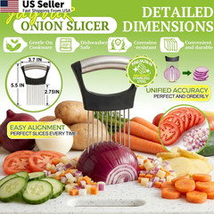 JAYVAR Onion Holder for Slicing, 304 Stainless Steel Universal size, Silver