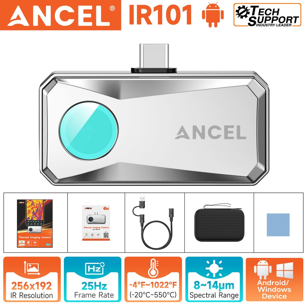 ANCEL IR101 256×192 Pixels Thermal Imaging Camera for Android USB-C Phones