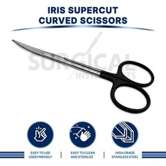 Supercut Iris Scissors Curved Surgical Instruments 4.5″ Stainless German Grade
