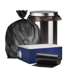 Plasticplace 12-16 Gallon Trash Bags 8 Microns Black High Density Liners 24 X