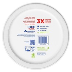 Dixie Ultra, Large Paper Plates, 10 Inch, 100 Count (Pack of 1, White/Indigo
