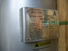NEW AESSEAL STAINLESS VESSEL MODEL SSE25 SIZE 25 LITRE 6.6 GAL. MFG. DATE 201