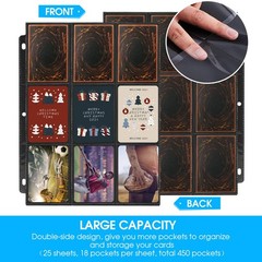 540 Pockets Card Sleeves Binder Sheets 9 Pocket Page Protector for Trading Cards