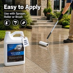 Wet Look Natural Stone Sealer – 4oz Gloss Protection for Interior & Exterior