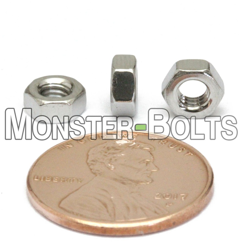 M3.5 – 0.60 Metric Hex Nuts, A2 / 18-8 Stainless Steel DIN 934, Coarse Thread
