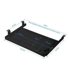 Under Desk Keyboard Tray, 21″ Wx15″D Sturdy Key Board Tray Under Desk Slide