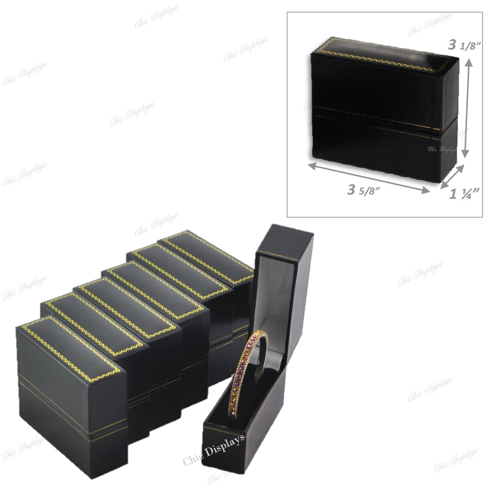 6pc Bangle Bracelet Gift Boxes for Cuff Bracelet Jewelry Box for Bracelet Black