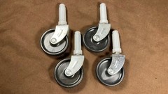 4 Light-Duty Plastic Metal Stem Black Caster Vintage Style (4-Pack) Castors