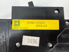 Square D EHB14020 Circuit Breaker, 20A, 1 Pole, 277V, Type EHB, Bolt-On