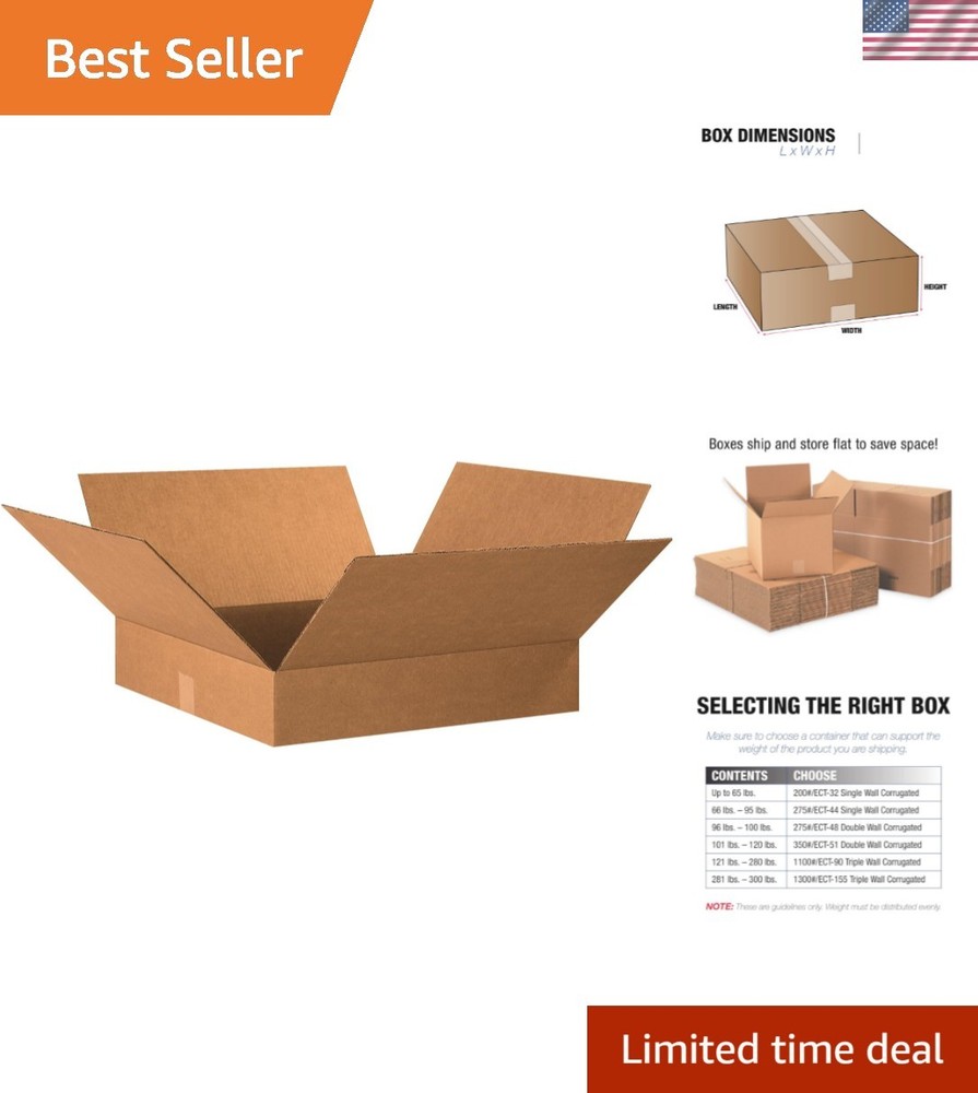 Sturdy 20x20x4″ Corrugated Boxes – 10-Pack for Shipping & Organizing Essentials