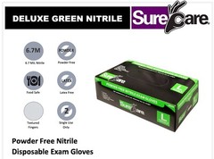 7mil HeavyDuty GREEN Nitrile Powder Free Latex Free Glove MEDIUM 1000ct