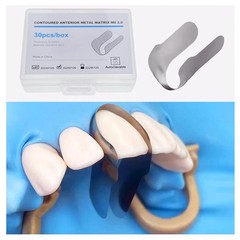 Dental Contoured Anterior Matrix Bands Teeth Restoration Strip Twin Matrices