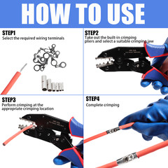 Non Insulated Butt Connectors Kit 240pcs Butt Connectors for Wiring Pure Copper