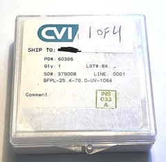 CVI Best Form lens YAG laser 1064nm UV Fused Silica BICX Ø25.4mm FL 75.0mm