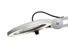 LFG028217 Luxo LFM LED Magnifier, 30″ Arm, 5-D Lens & Edge Clamp, Light Grey