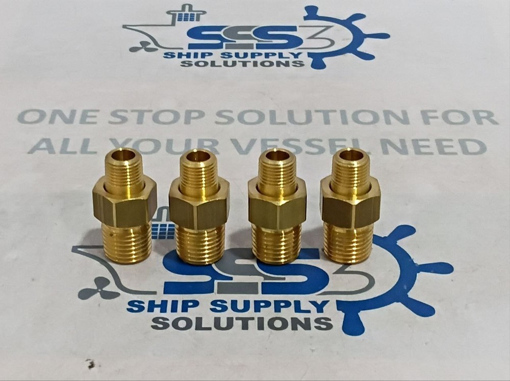 Brass Male Hex Nipple Adapter Threaded Pipe Fitting Connector BSP/NPT (Set of 4)