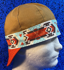 NWOT Welding Nation men’s 8-panel tan cotton duck canvas fitted cap 7 1/8 (23″)