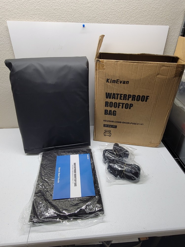 21 Cu.Ft Car Roof Bag Waterproof Roof Top Luggage Bag w/ Anti-Slip Mat NEW