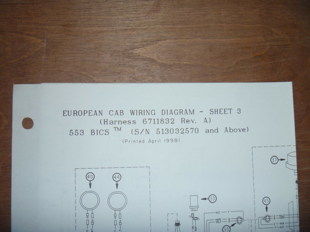 Bobcat 553 BICS Skid Steer European Cab Electrical Wiring Diagram Manual