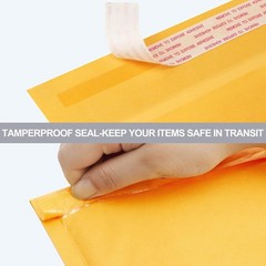 100 Pack Yellow Kraft Bubble Mailers 6×10 Inch – Secure Self-Sealing Envelopes