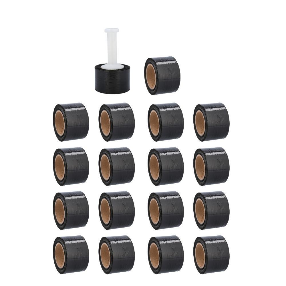 Cast Narrow Banding Stretch Wrap 3″x1000′ 80 Gauge Black Shrink Film 18 Rolls