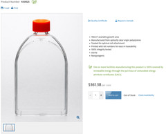 TISSUE CULTURE FLASK – Corning 430825 Sterile 150cm2 Vented Cap – 50/CS