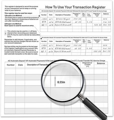 10 Pack Large Print Low Vision Checkbook Registers, 3″ x 6″, Check Registers for