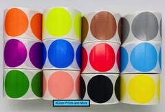 One Roll of 500 3″ Round YELLOW Color coded Inventory Dots Labels Stickers