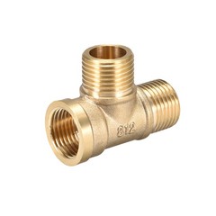 Brass Tee Pipe Fitting G1/2 Male x G1/2 Male x G1/2 Female T Shaped Connectors