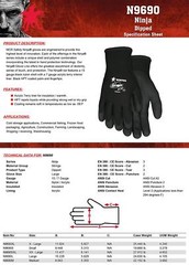MCR MEMPHIS NINJA ICE INSULATED COLD WINTER WEATHER SAFETY WORK GLOVES 1/PAIR