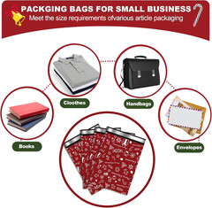 Poly Mailer Bags Christmas Design 14.5×19 Inch Mailing Bags for Clothing Books