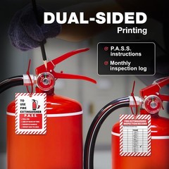 Fire Extinguisher Inspection Tags -2029, Plastic 2.25 x 3 Inch Red Waterproof,