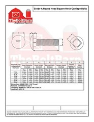 1/2″-13 Grade A 307A Full Thread Square Carriage Bolts Zinc (Pick Length & Qty)