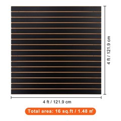 VEVOR Slatwall Panels Garage Storage Panel Organizer 2′ H x 4′ W Black Set of 2