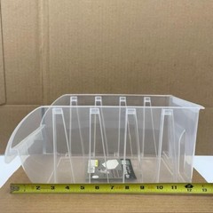 12- Store House Large Clear Stacking Bins 12-3/4″ L x 8-1/4″W x 6″H Storage Tool