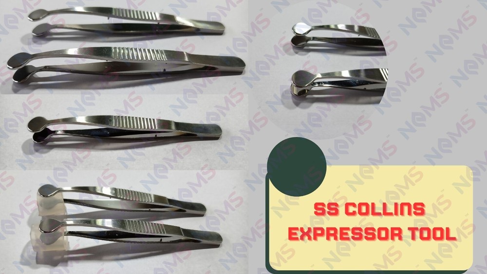 SS Meibomian Gland Forceps C Collins Expressor for Dry Eyes Ophthalmic Tweezers