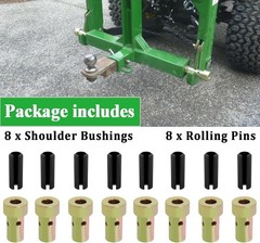4 Pairs of Cat 1 Quick Hitch Adapter Bushings Set for Category 1 3-Point Hitch