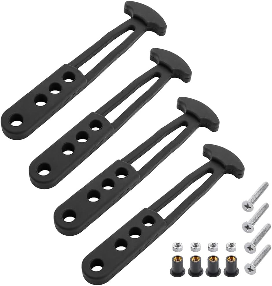 Telescoping Boat Ladder Strap Set with Adjustable Mounting Holes for 4-Step Ladd