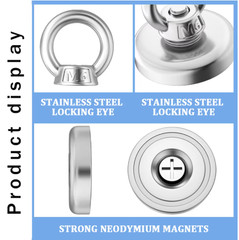 Neodymium Fishing Magnets Pulling Force Super Strong Round Rare Earth