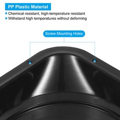 4″ Duct Connector Flange PP Dryer Vent Wall Plate Square to Round Black