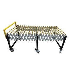 31.5in – 118in Non-power Flexible Expandable Roller Conveyor ABS Skate Wheels