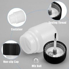 6 Pack 1 Oz Paint Touch up Bottles with Lid and Applicator Brush, Small Empty…