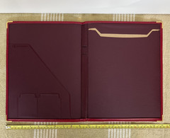 Apple Red Leather Business Portfolio Brass Corners by Hazel America’s Case Maker